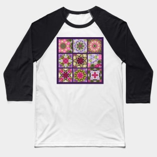Kaleidoscope | Flower Quilt Baseball T-Shirt
